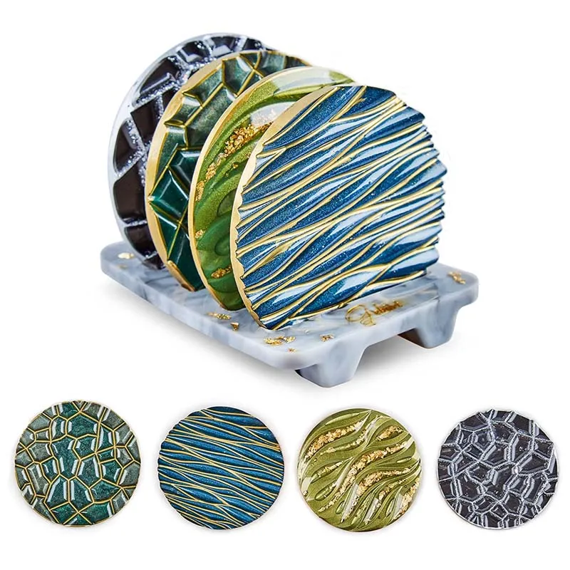 DIY Crystal Epoxy Mold Wave Di - Coaster Mold Round review and price