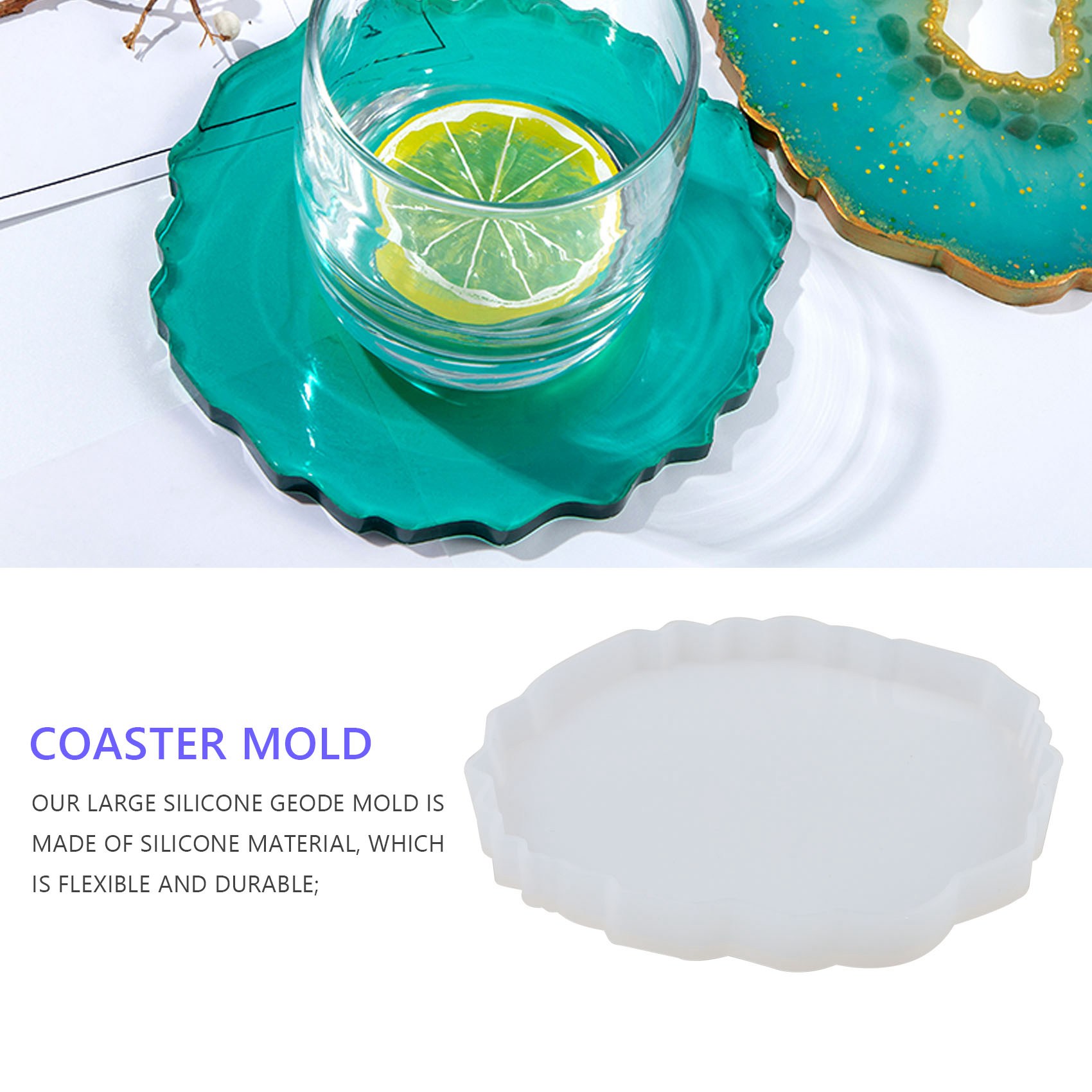 A58Z 6 Pieces Resin Coaster Mo - Geode Mold Silicone review and price