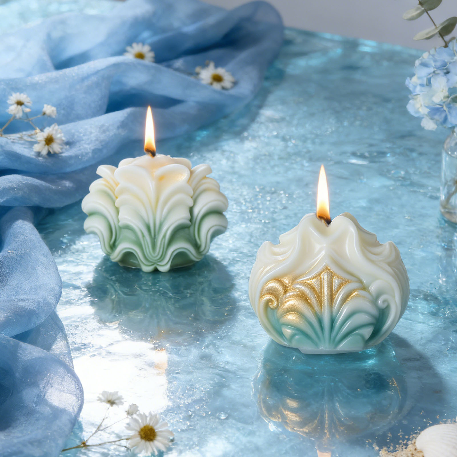Large Ocean Shell Candle Silic - Resin Ocean Wave Mold review and price